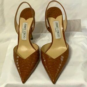 Jimmy Choo Croc Embossed slingback 37
